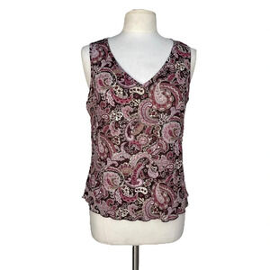 BIYAYCDA Women’s Size XL Brown Sheer Stretchy V-neck Tank Top